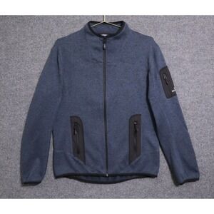 Icewear Lucas Sweater Men Medium Blue Full Zip‎ Mock Neck Camping Hiking Fishing